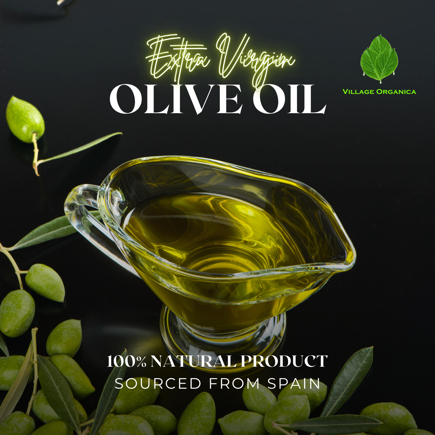 Extra Virgin Cold Pressed Spanish Olive Oil.