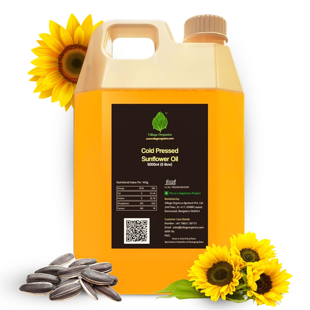Cold Pressed Sunflower Oil.