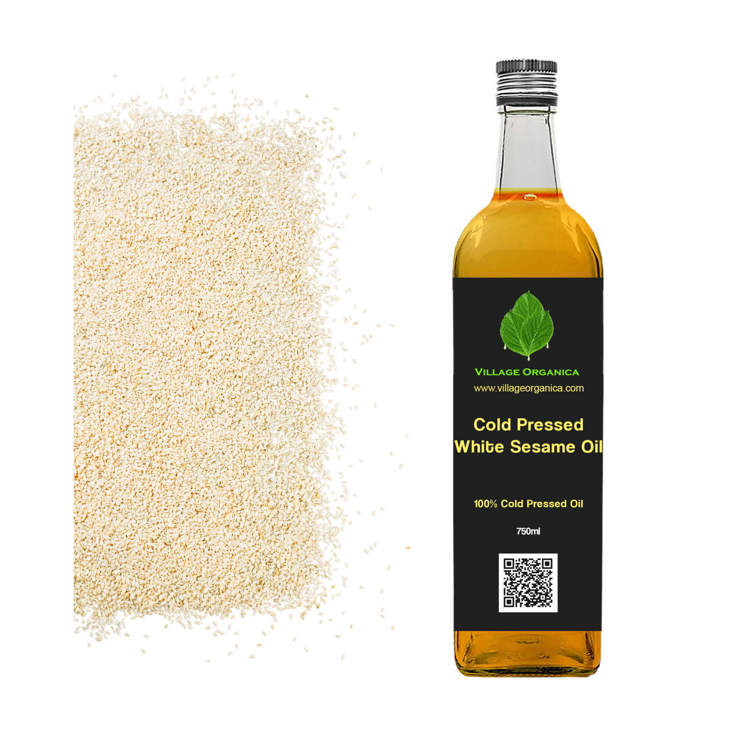 Cold Pressed White Sesame Oil.