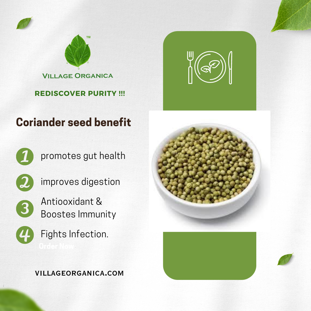 Organic Coriander Seeds.