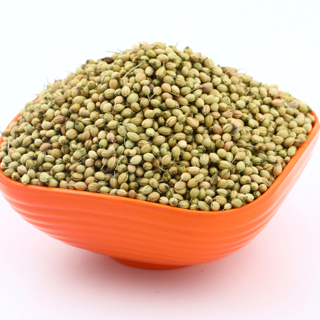 Organic Coriander Seeds.