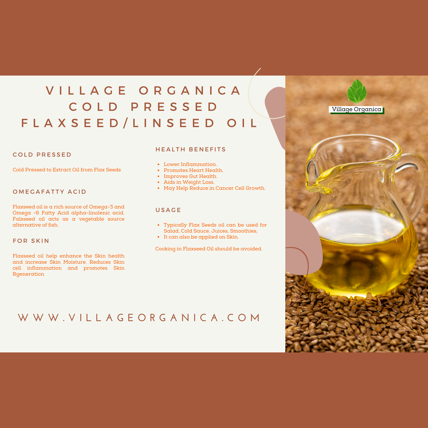 Cold Pressed Flaxseed Oil.