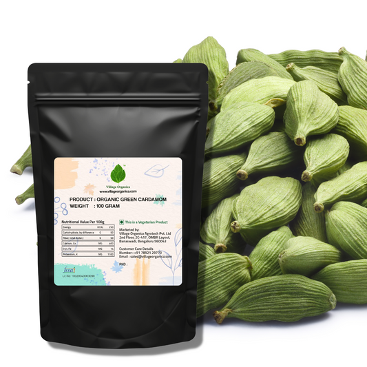 Organic Green Cardamom (Choti Elaichi).