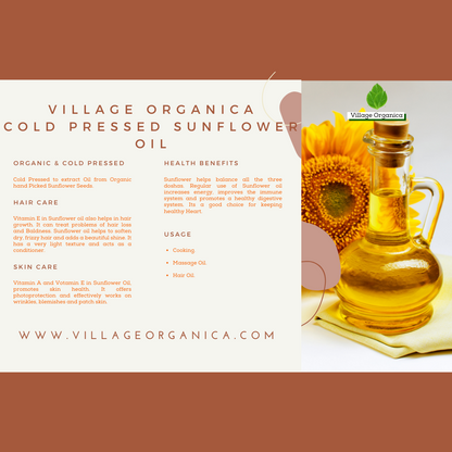 Cold Pressed Sunflower Oil.