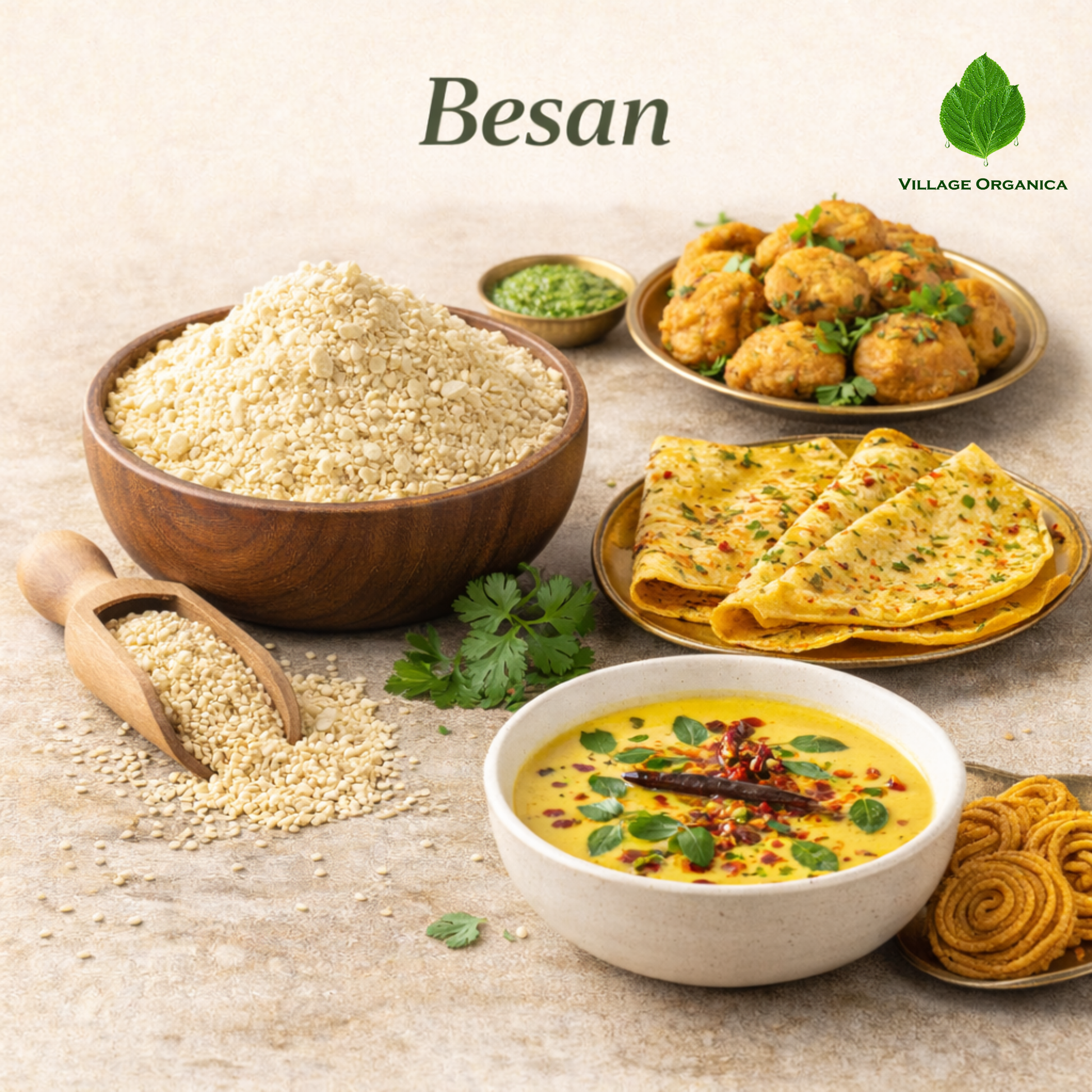 Besan used in traditional Indian cooking
