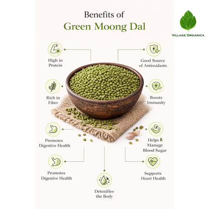 Whole green moong dal used for traditional Indian cooking