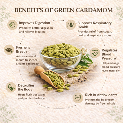 Organic Green Cardamom (Choti Elaichi)