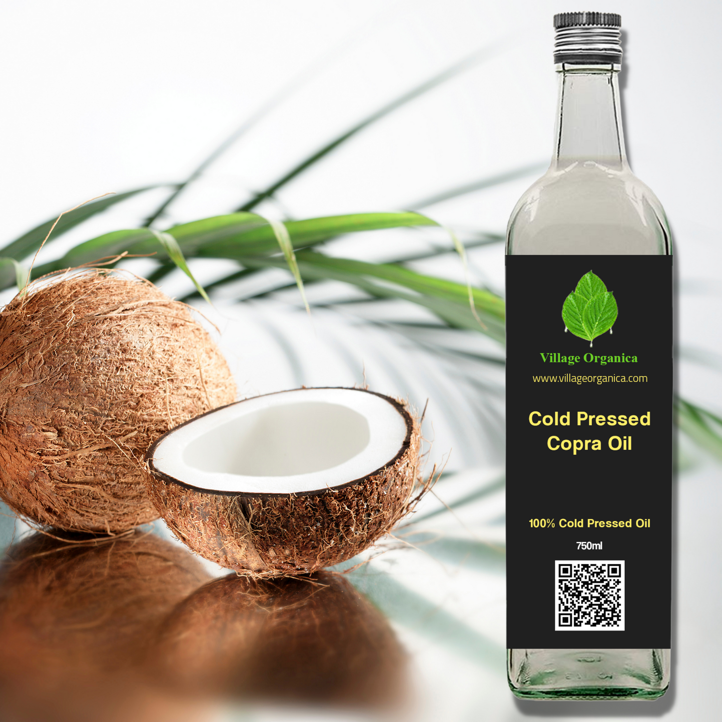 Cold Pressed Copra (Coconut) Oil.