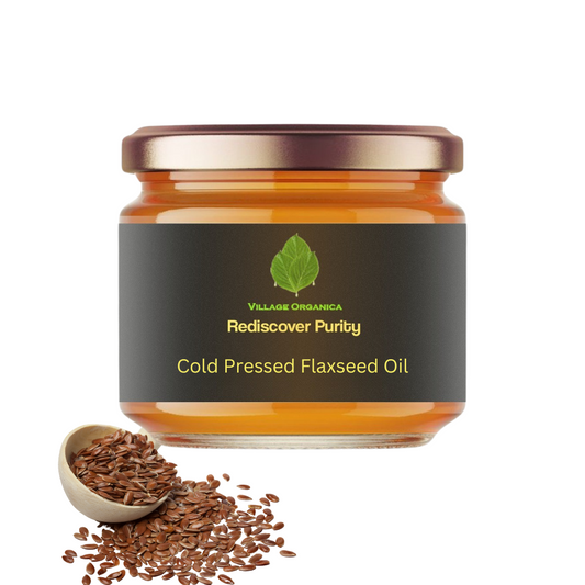 Cold pressed flaxseed oil (alsi, linseed oil) wooden pressed
