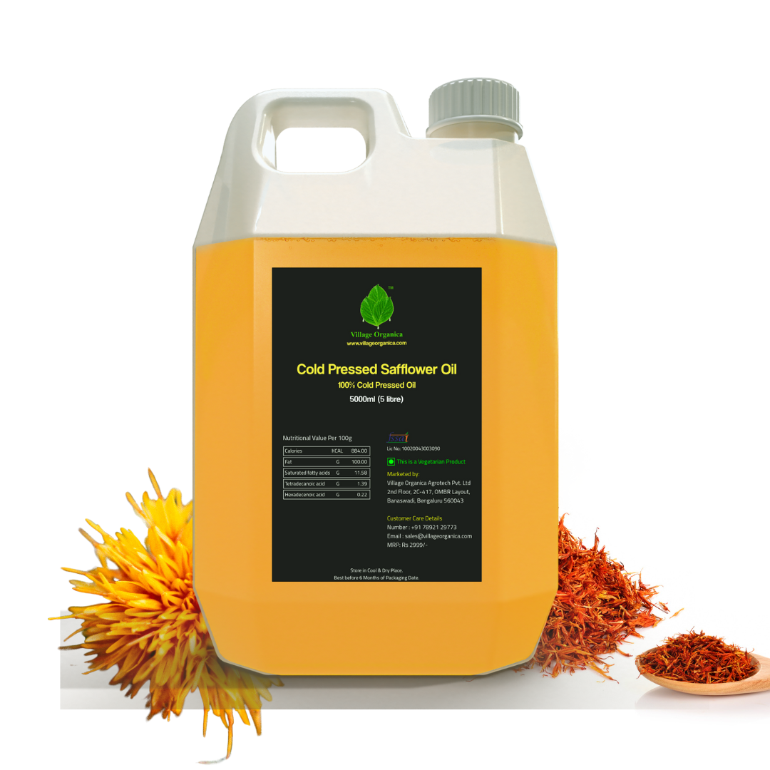 Cold Pressed Safflower Oil.