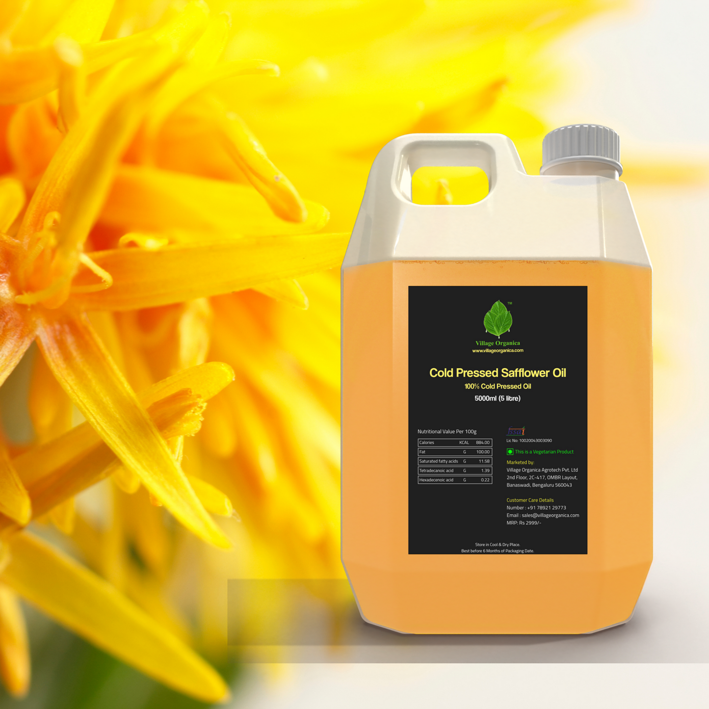 Cold Pressed Safflower Oil.