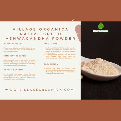 Organic Ashwagandha Powder (Withania somnifera).