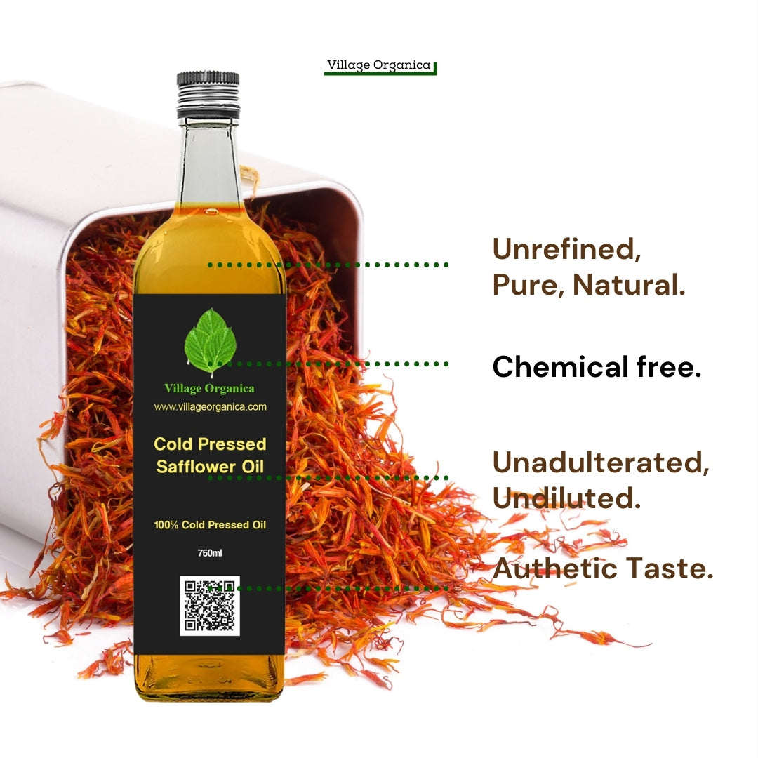 Cold Pressed Safflower Oil.