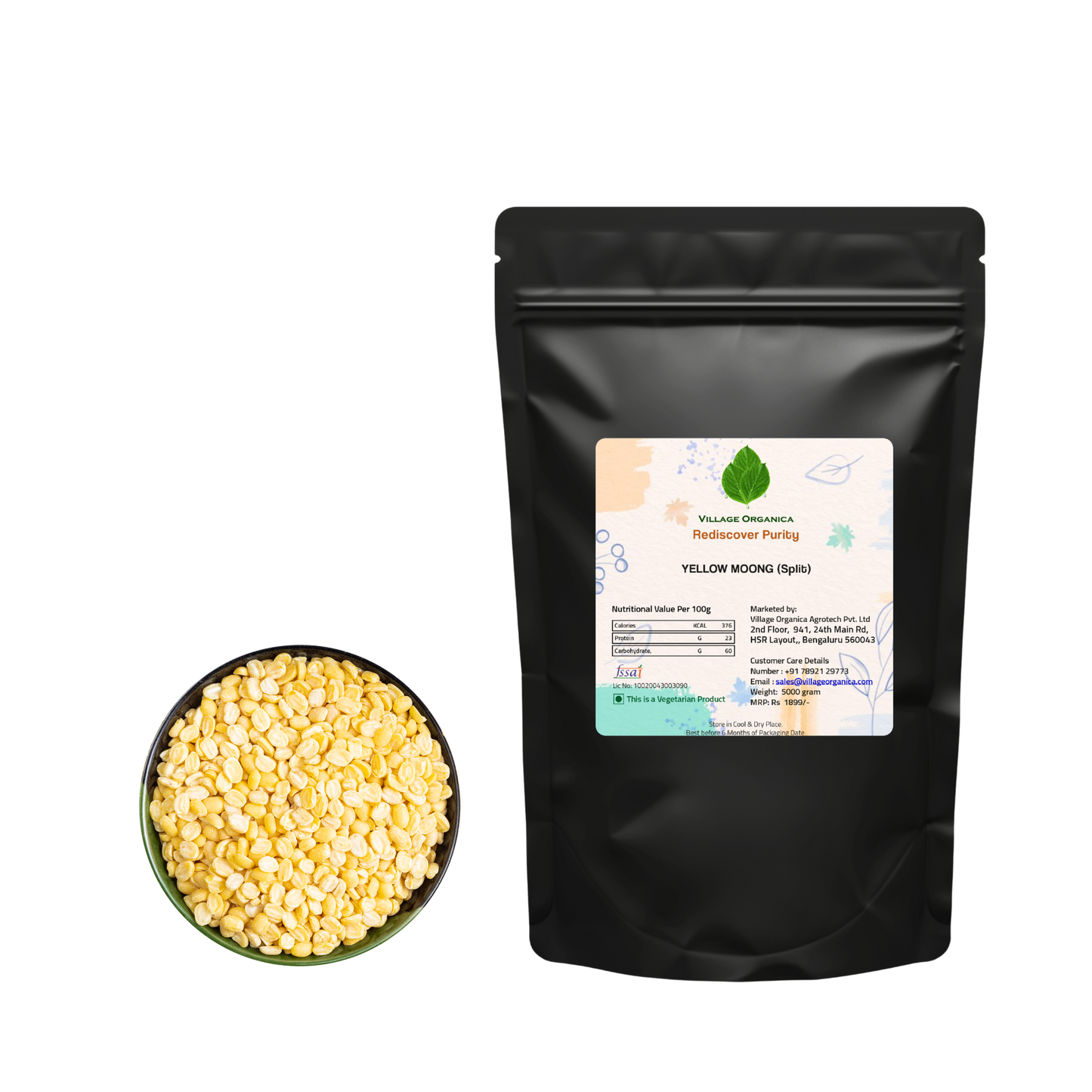 Yellow moong dal split natural Indian lentils